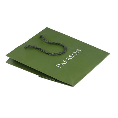 Бумажные мешки Kraft зеленого цвета SGS ISO9001 с переплетенными ручками PP