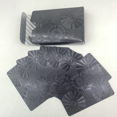 Карты покера черной фольги водоустойчивые пластиковые с коробкой вытачки серебряной фольги