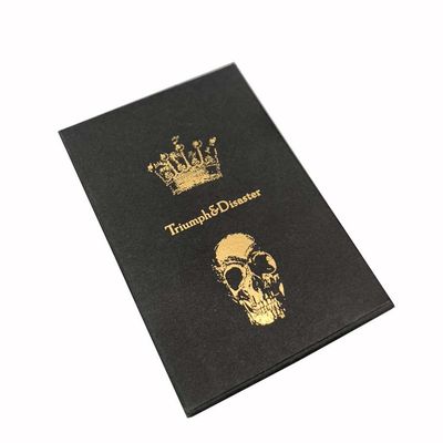 Подгонянное сусальное золото логотипа напечатало немецкую черную гильзовую бумагу 310gsm с краями позолоченными золотом